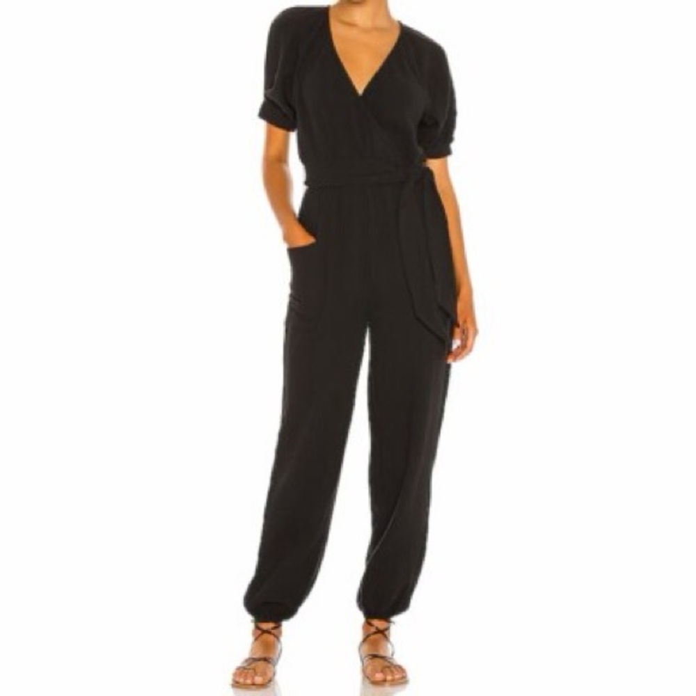 L*Space Shore Thing Wrap-Front Jumpsuit with Tie Waist